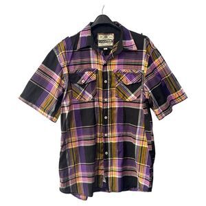 Evolution xl mens short sleeve button down casual shirt